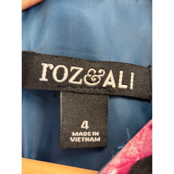 Roz & Ali Tea Dress Women Size 4 Floral Bloomcore Glam‎ Event Feminine Dainty - Picture 3 of 9